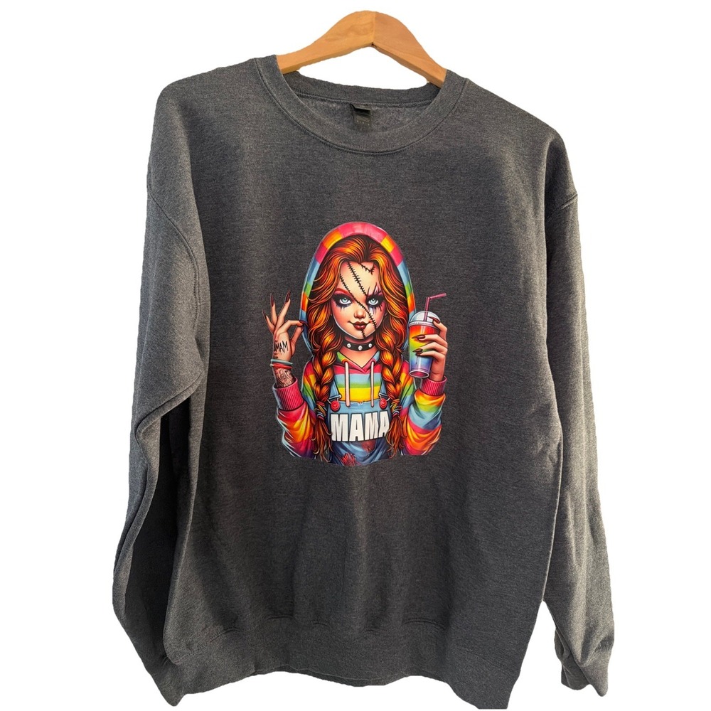 Medium Mama Play Nice Crew Neck – Redhead Halloween Vibes Unisex Mothers Day